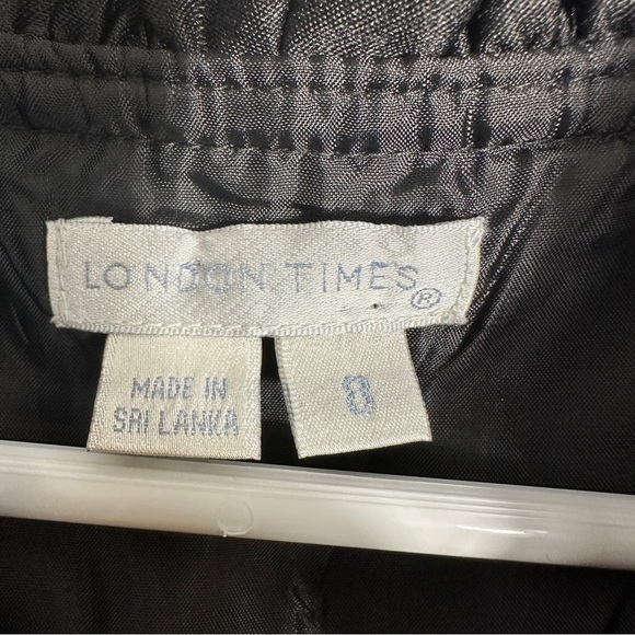 London Times size 8 little black dress, ruffle collar, v neck, event, party - Picture 3 of 7